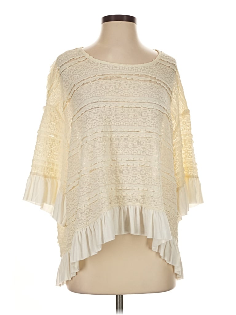 Pre-owned Umgee 3/4 Sleeve T-shirt In Ivory