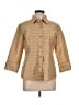 Austin Reed Tweed Tan 3/4 Sleeve Button-Down Shirt Size 10 - photo 1