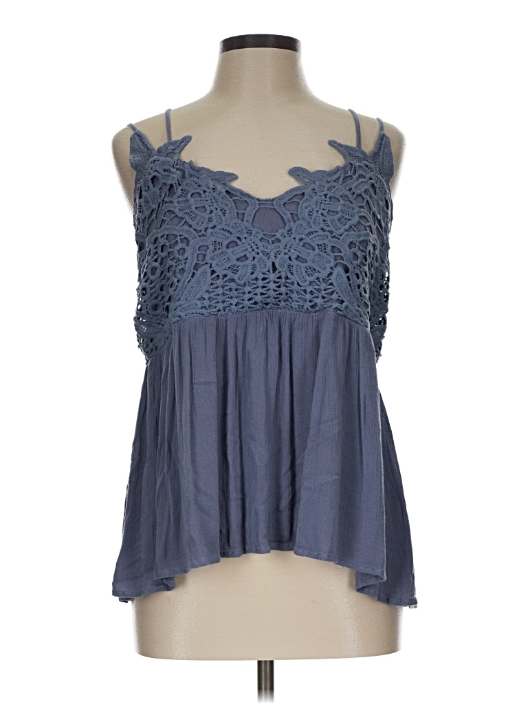 Pre-owned Assorted Brands Sleeveless Blouse In Blue