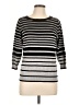 Joseph A. Stripes Silver Pullover Sweater Size L - photo 1