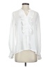 Calligraphie 100% Polyester White Long Sleeve Blouse Size S - photo 1
