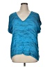 RIVER + SKY Tie-dye Blue Short Sleeve Blouse Size XL - photo 1