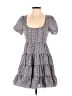 Likely Checkered-gingham Gray Casual Dress Size 2 - photo 1