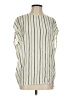 Final Touch 100% Rayon Stripes Ivory Short Sleeve Blouse Size S - photo 1