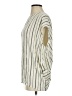 Final Touch 100% Rayon Stripes Ivory Short Sleeve Blouse Size S - photo 5