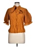 Zara Orange 3/4 Sleeve Button-Down Shirt Size L - photo 1
