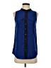 J.Crew Factory Store 100% Polyester Blue Sleeveless Blouse Size 00 - photo 1