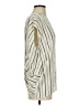Final Touch 100% Rayon Stripes Ivory Short Sleeve Blouse Size S - photo 4
