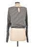 Ann Taylor LOFT 100% Rayon Houndstooth Silver Long Sleeve Blouse Size L - photo 2