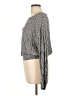 Ann Taylor LOFT 100% Rayon Houndstooth Silver Long Sleeve Blouse Size L - photo 5