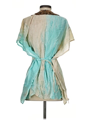 Blue Saks Fifth Avenue Short Sleeve Blouse (view 2)