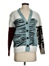 Moth Animal Print Ivory Blue Cardigan Size XS - photo 1
