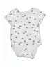 M&S 100% Cotton Print Ivory White Short Sleeve Onesie Size 12-18 mo - photo 1