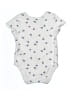 M&S 100% Cotton Print Ivory White Short Sleeve Onesie Size 12-18 mo - photo 2