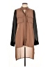 french corner 100% Polyester Color Block Brown 3/4 Sleeve Blouse Size L - photo 1
