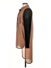 french corner 100% Polyester Color Block Brown 3/4 Sleeve Blouse Size L - photo 5