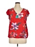 Old Navy 100% Rayon Red Short Sleeve Blouse Size XL - photo 1