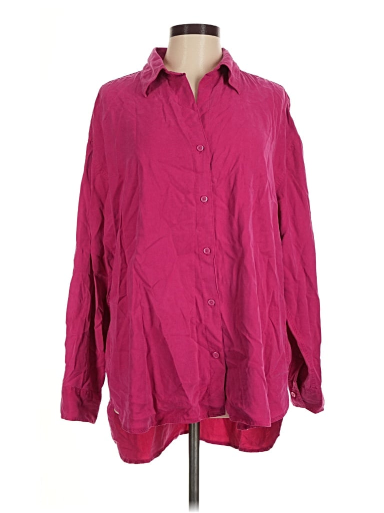Pre-owned Babaton Long Sleeve Blouse In Pink