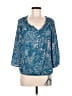 Lucky Brand Blue 3/4 Sleeve Blouse Size M - photo 1