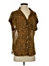 Assorted Brands 100% Polyester Animal Print Brown Short Sleeve Blouse Size S - photo 1