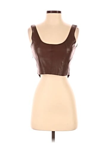Understated Leather Sleeveless Top (view 1)