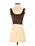 Understated Leather Brown Sleeveless Top Size S - photo 1