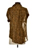Assorted Brands 100% Polyester Animal Print Brown Short Sleeve Blouse Size S - photo 2