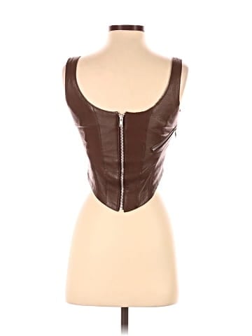 Understated Leather Sleeveless Top (view 2)