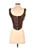 Understated Leather Brown Sleeveless Top Size S - photo 2