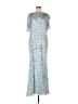 Mac Duggal 100% Polyester Blue Cocktail Dress Size 16 - photo 1
