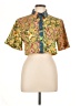 RE/DONE Floral Multi Color Gold Short Sleeve Blouse Size L (estimated) - photo 1