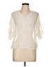 Rebellion 100% Polyester Ivory 3/4 Sleeve Blouse Size L - photo 1