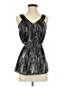 Dots 100% Polyester Silver Black Sleeveless Blouse Size S - photo 1