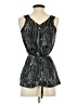 Dots 100% Polyester Silver Black Sleeveless Blouse Size S - photo 2