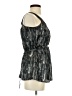 Dots 100% Polyester Silver Black Sleeveless Blouse Size S - photo 4
