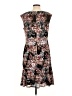 Connected Apparel 100% Polyester Floral Brown Casual Dress Size 12 - photo 2