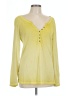 Cream 100% Cotton Yellow Long Sleeve Top Size L - photo 1