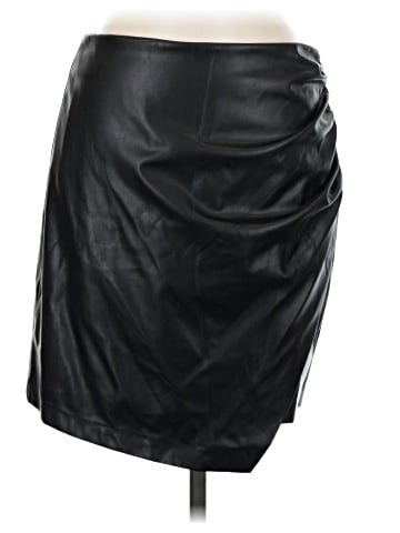 DKNY Faux Leather Skirt (view 1)