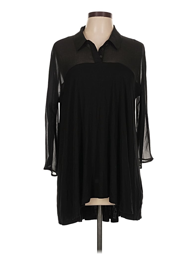 Pre-owned Cupio Long Sleeve Blouse In Black