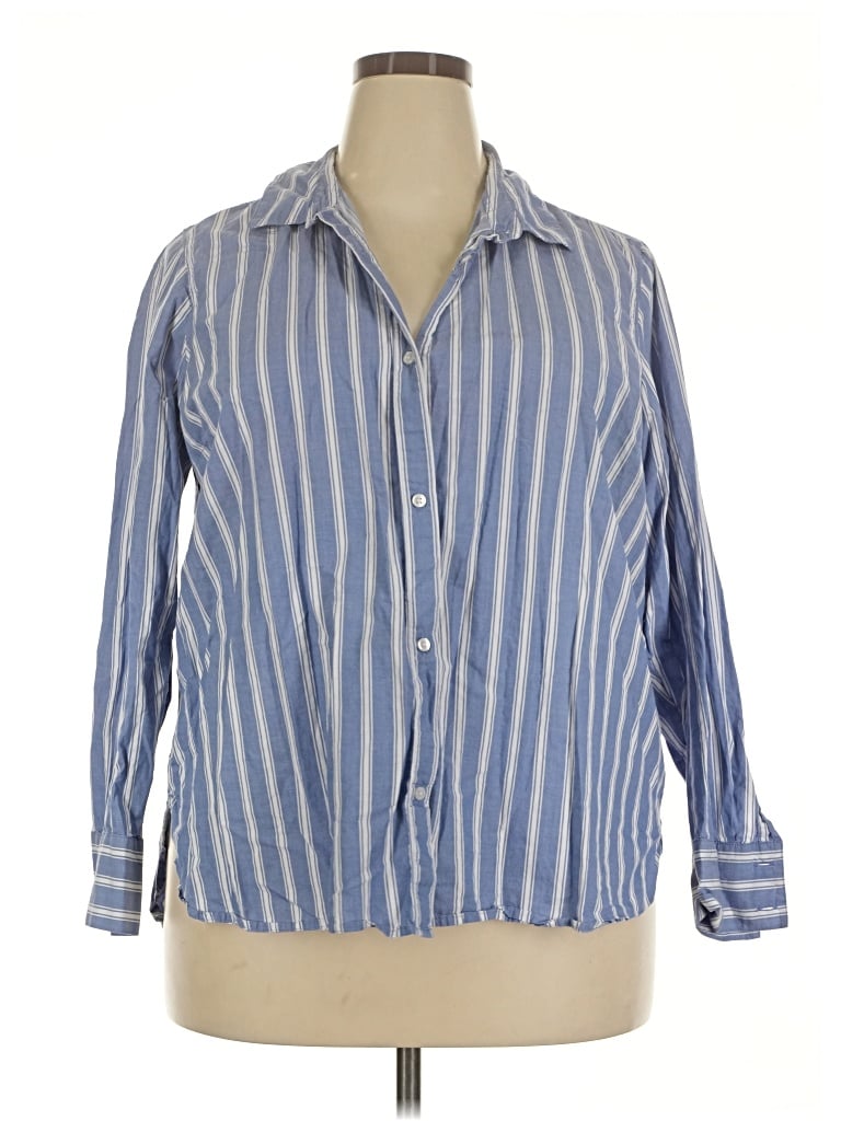 Pre-owned Old Navy Long Sleeve Button Down Shirt In Blue