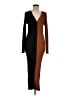 STAUD Color Block Brown Casual Dress Size M - photo 1