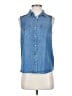 Splendid 100% Tencel Blue Sleeveless Button-Down Shirt Size XS - photo 1