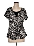 Notations Black Short Sleeve Blouse Size L - photo 1