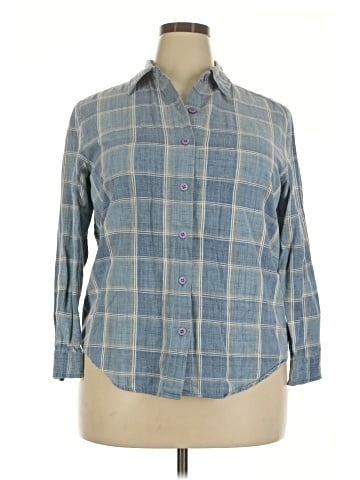 Lemon Grass 3/4 Sleeve Button-Down Shirt (view 1)