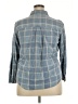 Lemon Grass 100% Cotton Plaid Blue 3/4 Sleeve Button-Down Shirt Size 18 - photo 2