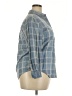 Lemon Grass 100% Cotton Plaid Blue 3/4 Sleeve Button-Down Shirt Size 18 - photo 4