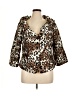 Nicolette 100% Polyester Animal Print Brown Faux Fur Jacket Size 16 - photo 1