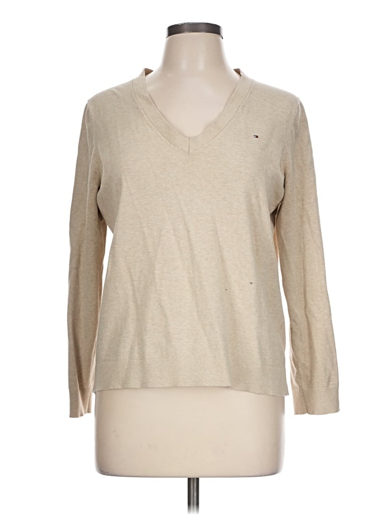 Pre-owned Tommy Hilfiger Pullover Sweater In Tan