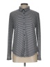 Ann Taylor 100% Polyester Stripes Gray Long Sleeve Blouse Size L - photo 1