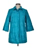 Chico's 100% Cotton Floral Teal Raincoat Size Med (1) - photo 1